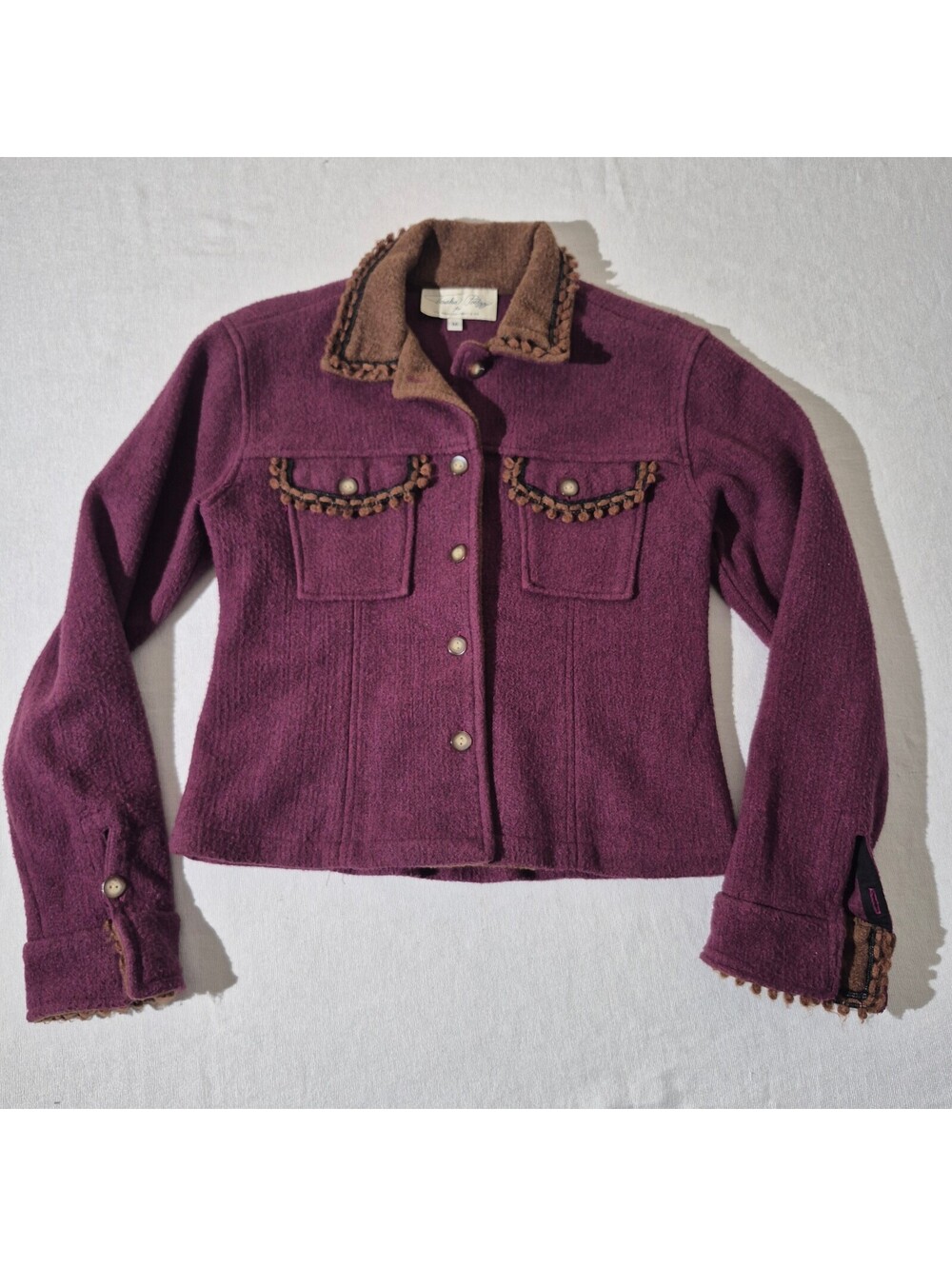 Taska Palizzi Western TP Saddleblanket M Med Purple jacket Brown collar